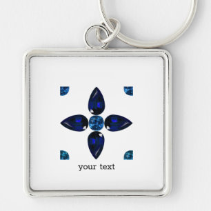 Llavero Sapphire Gemstone Art, Azul