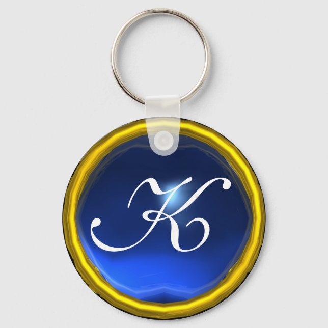 Llavero SAPPHIRE MONOGRAM ,amarillo azul (Anverso)