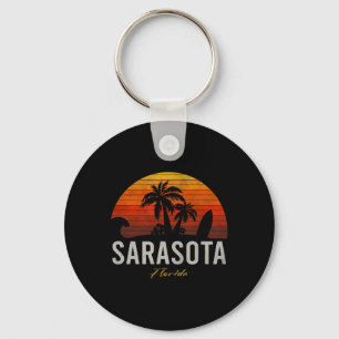 Llavero Sarasota Florida Retro Surfista Playa Vintage Homb