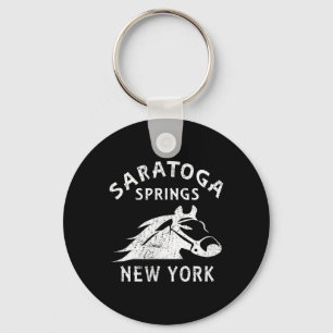 Llavero Saratoga Springs Ny Caballo Gráfico Antiguo Carrer