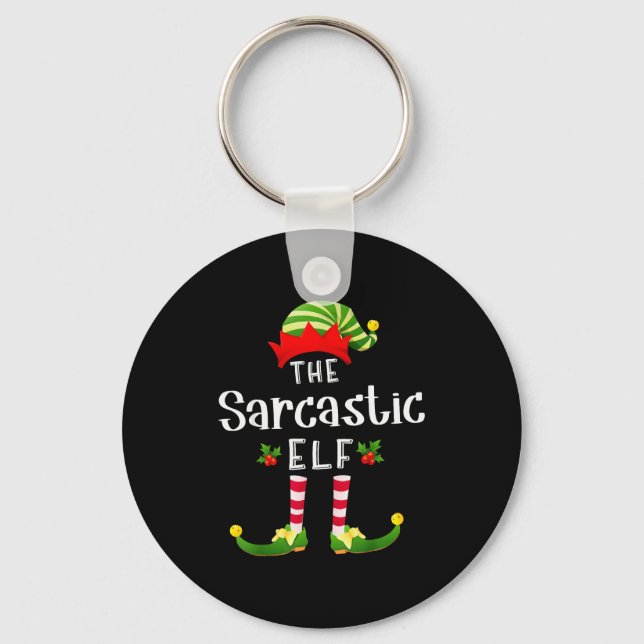 Llavero Sarcastic Christmas Elf Matching Pajama X-mas Part (Anverso)