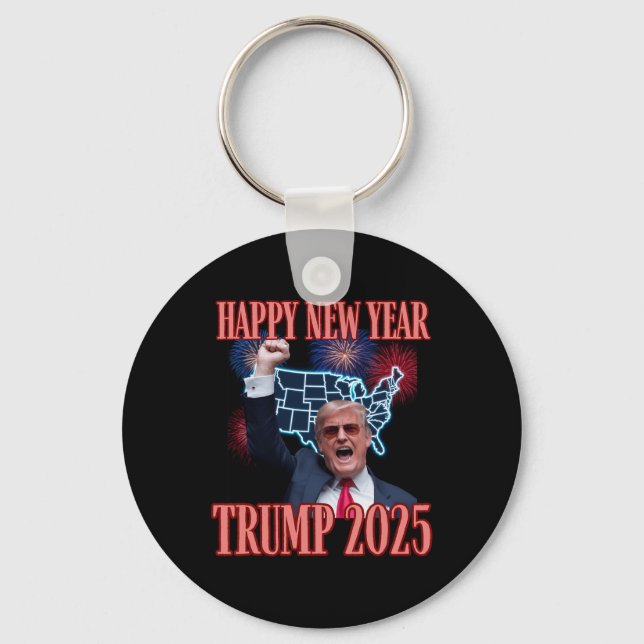 Llavero Sarcástico Trump Feliz Año Nuevo 2025 47º presiden (Anverso)