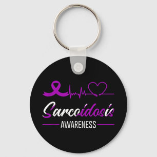 Llavero Sarcoidosis Conciencia Heartbeat Amor Cinta púrpur