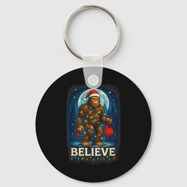 Llavero Sasquatch Christmas Lights Holiday Believe  (Anverso)