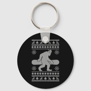 Llavero Sasquatch Going Snowboard Navidades feos Bigfoo