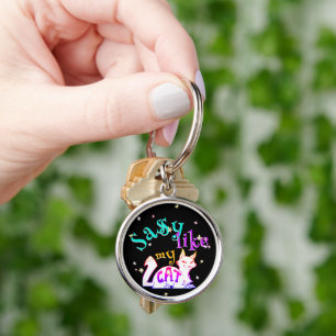 Llavero Sassy como las flores llamativas de mi gato neon e