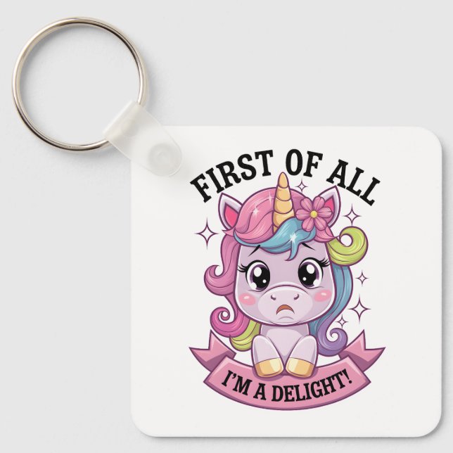 Llavero Sassy sulky unicorn (Anverso)
