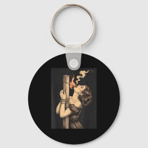 Llavero Satan Devil Hell Witch With Flames Cigarette Occup