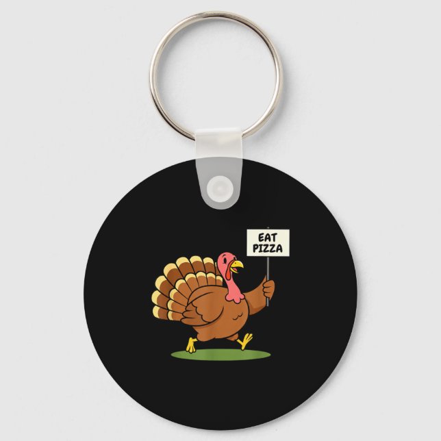 Llavero Save A Turkey, Eat Zza Funny Thanksgiving Design F (Anverso)