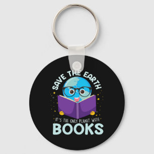 Llavero Save Earth It's Only Planet With Books Reader
