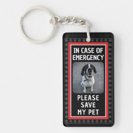 Llavero SAVE MY PET Safety Alert Custom Photo Modern 