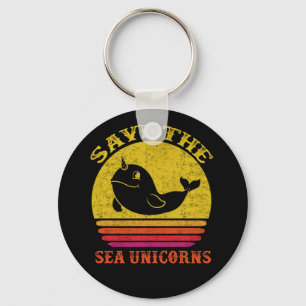 Llavero Save the Sea Unicorns Retro Narwhal