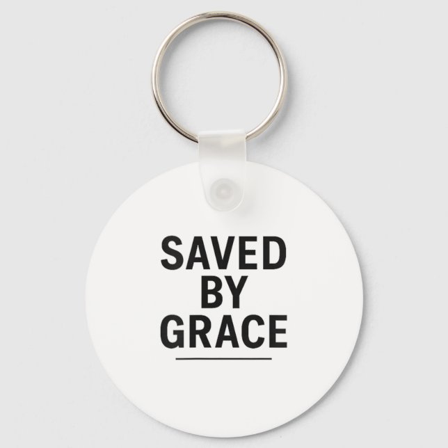 Llavero Saved By Grace Minimalist Christian Graphic  (Anverso)