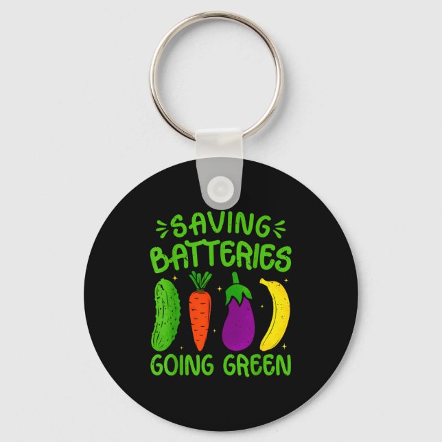 Llavero Saving Batteries Going Green Funny Inappropriate H (Anverso)