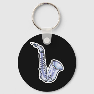Llavero saxofón de plata