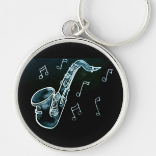 Llavero Saxofón y notas musicales