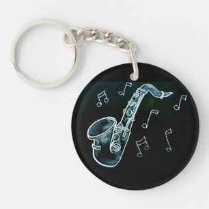 Llavero Saxofón y notas musicales