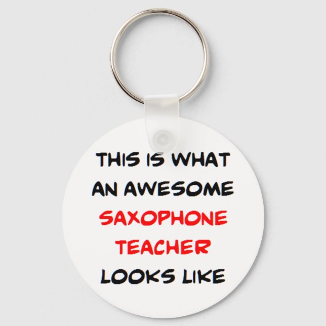 Llavero saxophone teacher, awesome (Anverso)