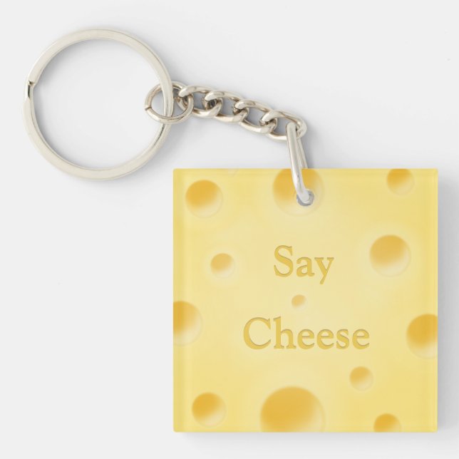 Llavero "Say Cheese" (Di queso) Personalizado de trozos de (Frente)