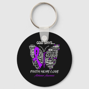 Llavero Say Faith Hope Love Alzheimerheimer Awareness Gift