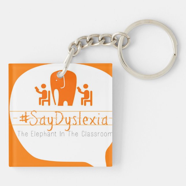 Llavero #SayDyslexia (Di cadena de llaves dislexia) (Atrás)