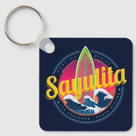 Llavero Sayulita México Surfer Vintage Wave Sunset Bigwave