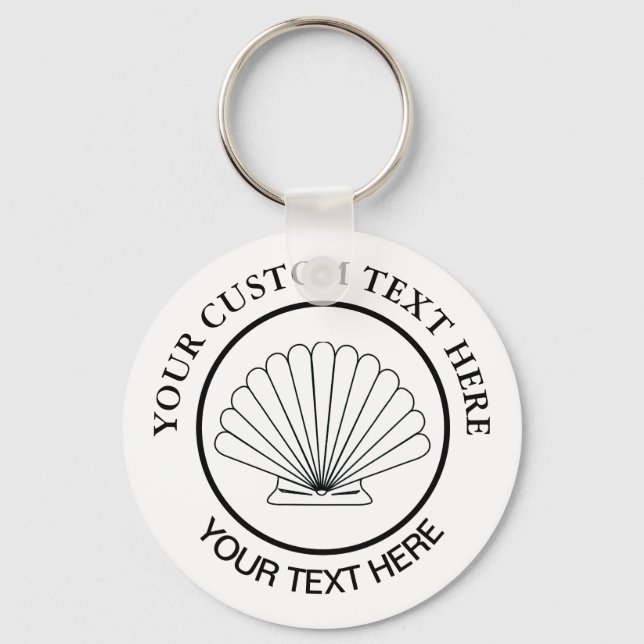 Llavero Scallop Seashell Custom Logo (Anverso)