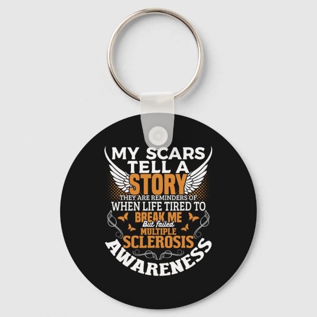 Llavero Scars Tell Multiple Sclerosis Awareness Ms Naranja (Anverso)