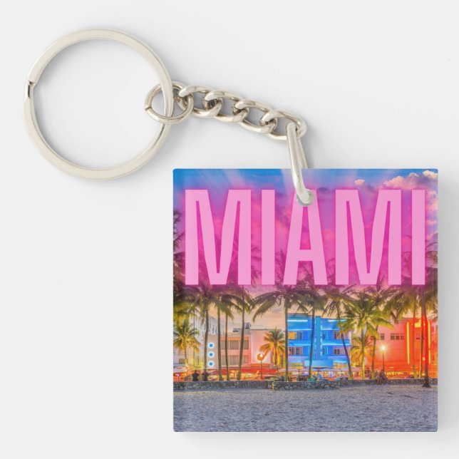 Llavero Scenic Neon Miami Waterfront (Frente)