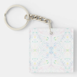 Llavero Schism Light Abstract Rainbow White Watercolor Art