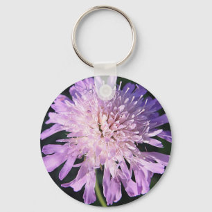 Llavero Schlüsselanhänger lila Scabiosablüte