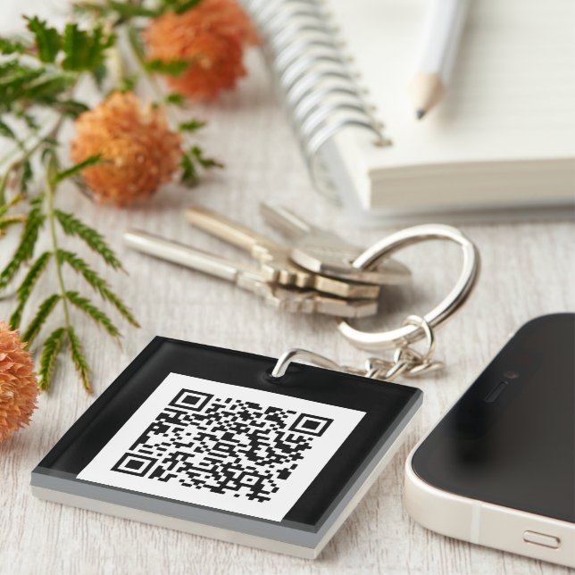 Llavero Schlüsselanhänger mit eigenem Código QR (Frente Derecha)