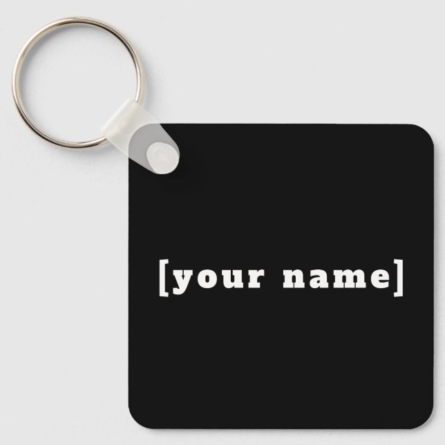 Llavero Schlüsselanhänger schwarz weiss mit Deinem Namen (Anverso)