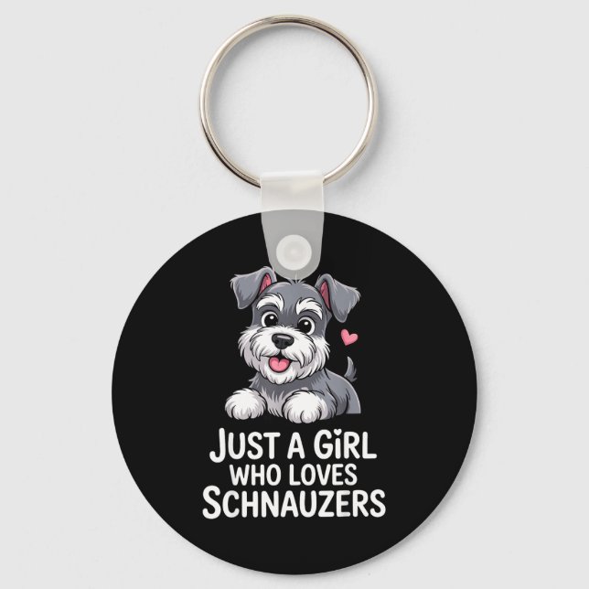 Llavero Schnauzer Art For Women Girls Kids Mini Schnauzer  (Anverso)