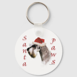 Llavero Schnauzer Santa Paws en miniatura