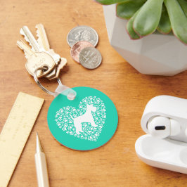 Llavero Schnauzer Silhouette Heart Paws Print - Dog Lover