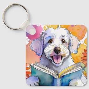 Llavero Schnoodle Sobrio con Oración Personalizada de AA