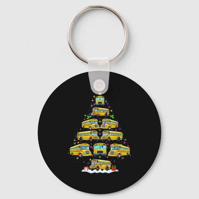 Llavero School Bus Christmas Tree Funny Santa Bus Driver P (Anverso)