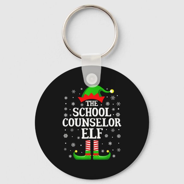 Llavero School Counselor Elf Funny Christmas Family Matchi (Anverso)