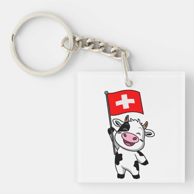 Llavero Schweizer Kuh Männer Basic T-Shirt (Frente)