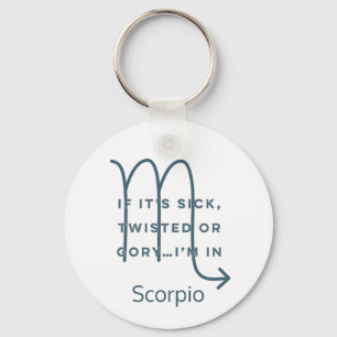 Llavero Scorpio Zodiac Rótulo Fun Cita Azul Texto Cumpleañ