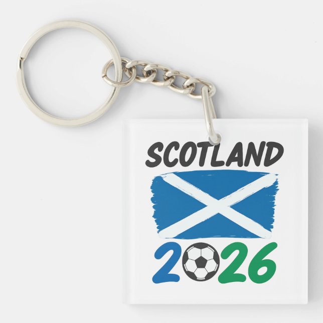 Llavero Scotland 2026 Soccer Fan Design / Saltire and Foot (Frente)