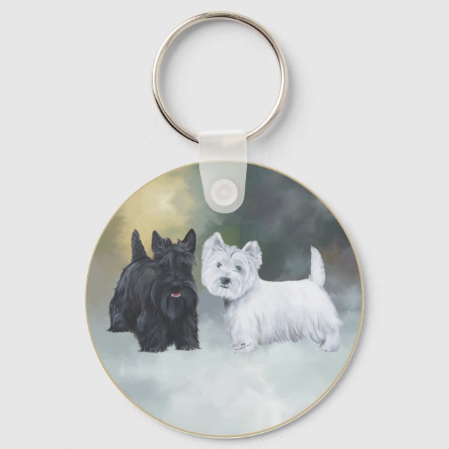 Llavero Scottie Westie Invierno (Anverso)