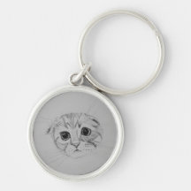 Scottish Fold Kitten Keychain