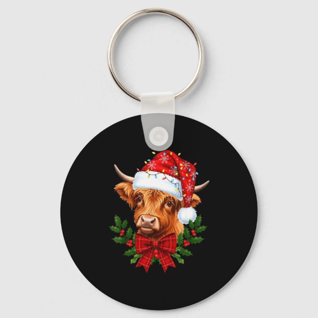 Llavero Scottish Highland Cow Christmas Funny Cow Lover Xm (Anverso)