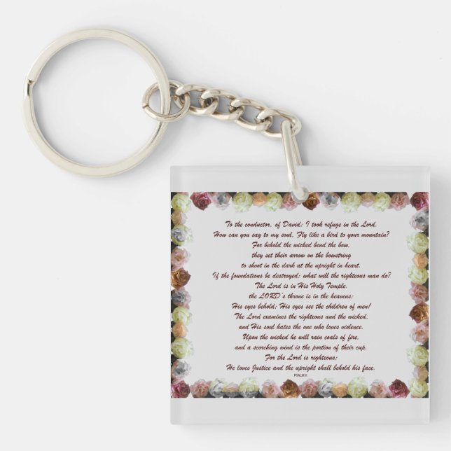 Llavero Scripture, Psalm 11, Flowerful (Frente)