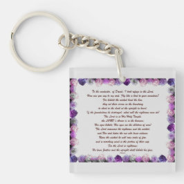 Llavero Scripture, Psalm 11, Purple Roses