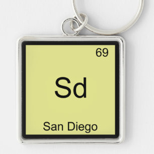 Llavero Sd - San Diego Elemento Divertido Química Símbolo 