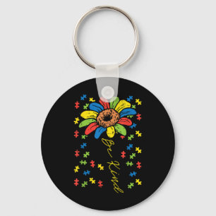 Llavero Sé amable con el rompecabezas del girasol Concienc