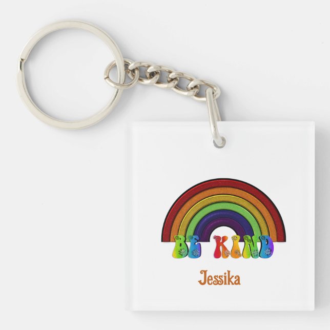 Llavero Sé amable Positividad Arcoíris LGBTQ+ (Frente)